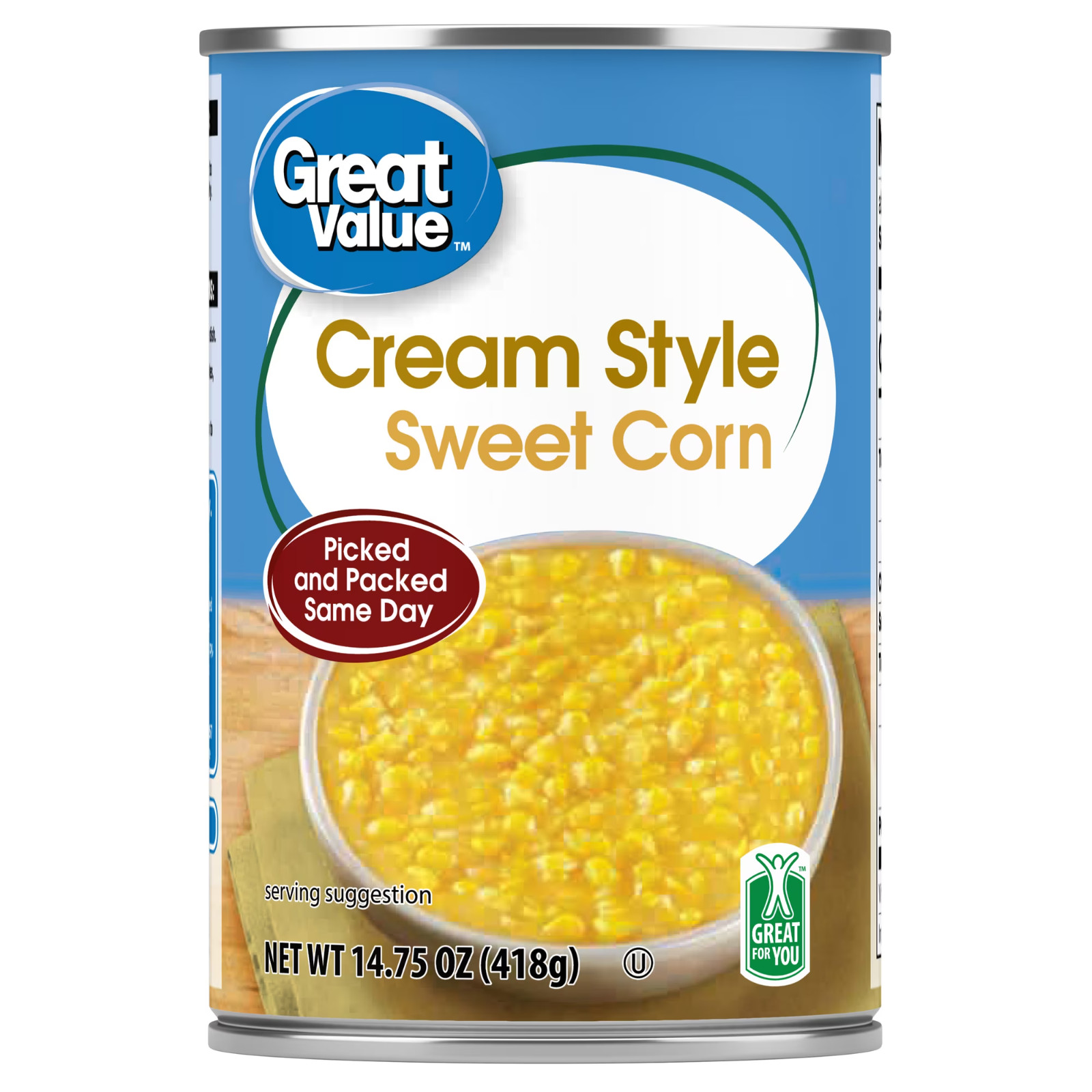 Great Value Canned Cream Style Sweet Corn, 14.75 oz Aluminum Can, 12 Pack gallery