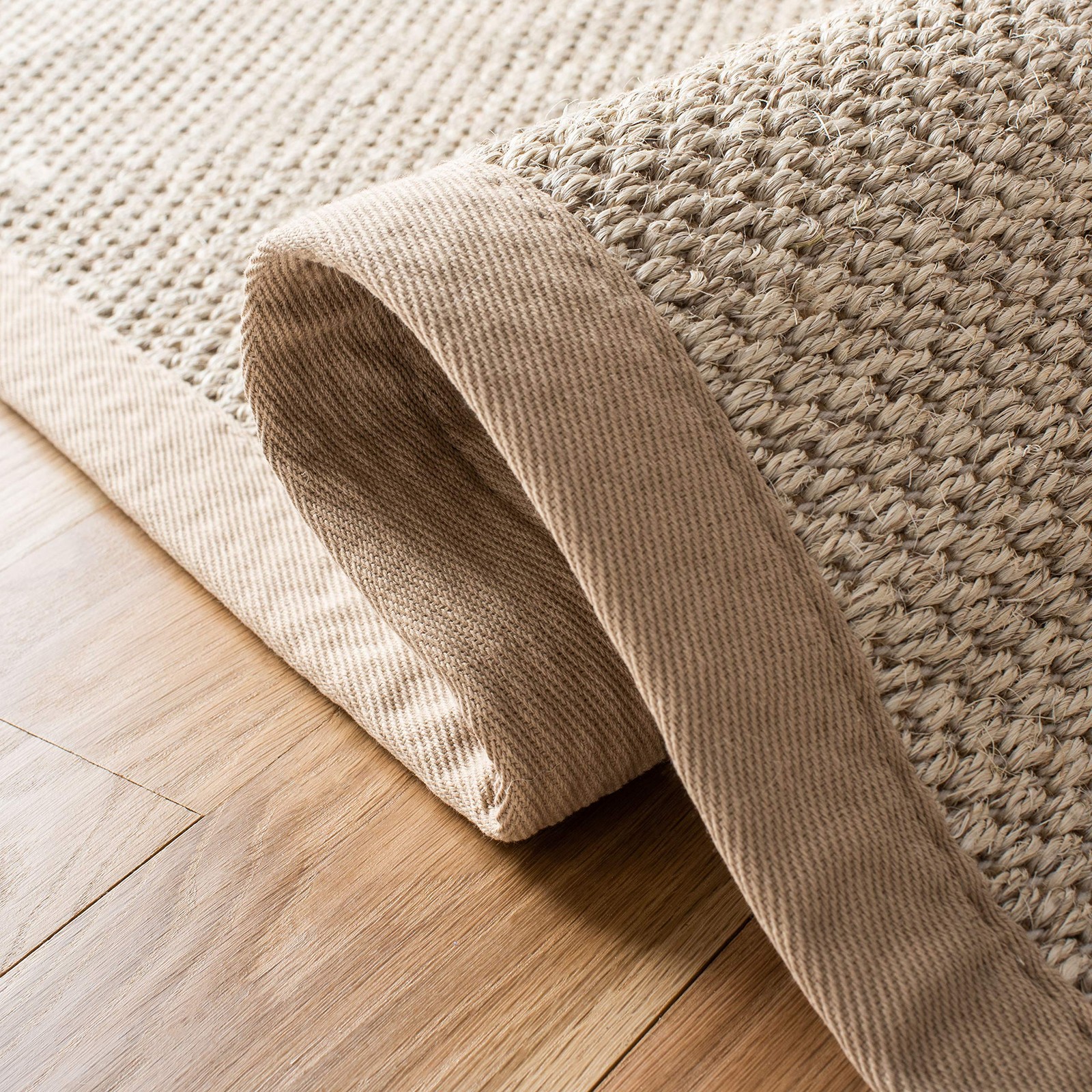 Area Rug 8' Round - Natural Fiber Collection - Marble & Linen Color, Sisal, W... gallery
