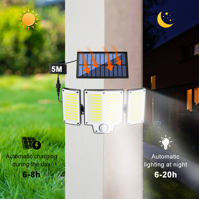 3000LM 280 LED Motion Sensor Solar Lights Outdoor IP65 Waterproof Security Lamp gallery