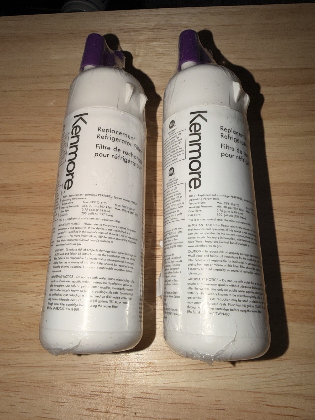 Kenmore Refrigerator Replacement 46-9081 Water Filter White Sealed 2 PACK gallery