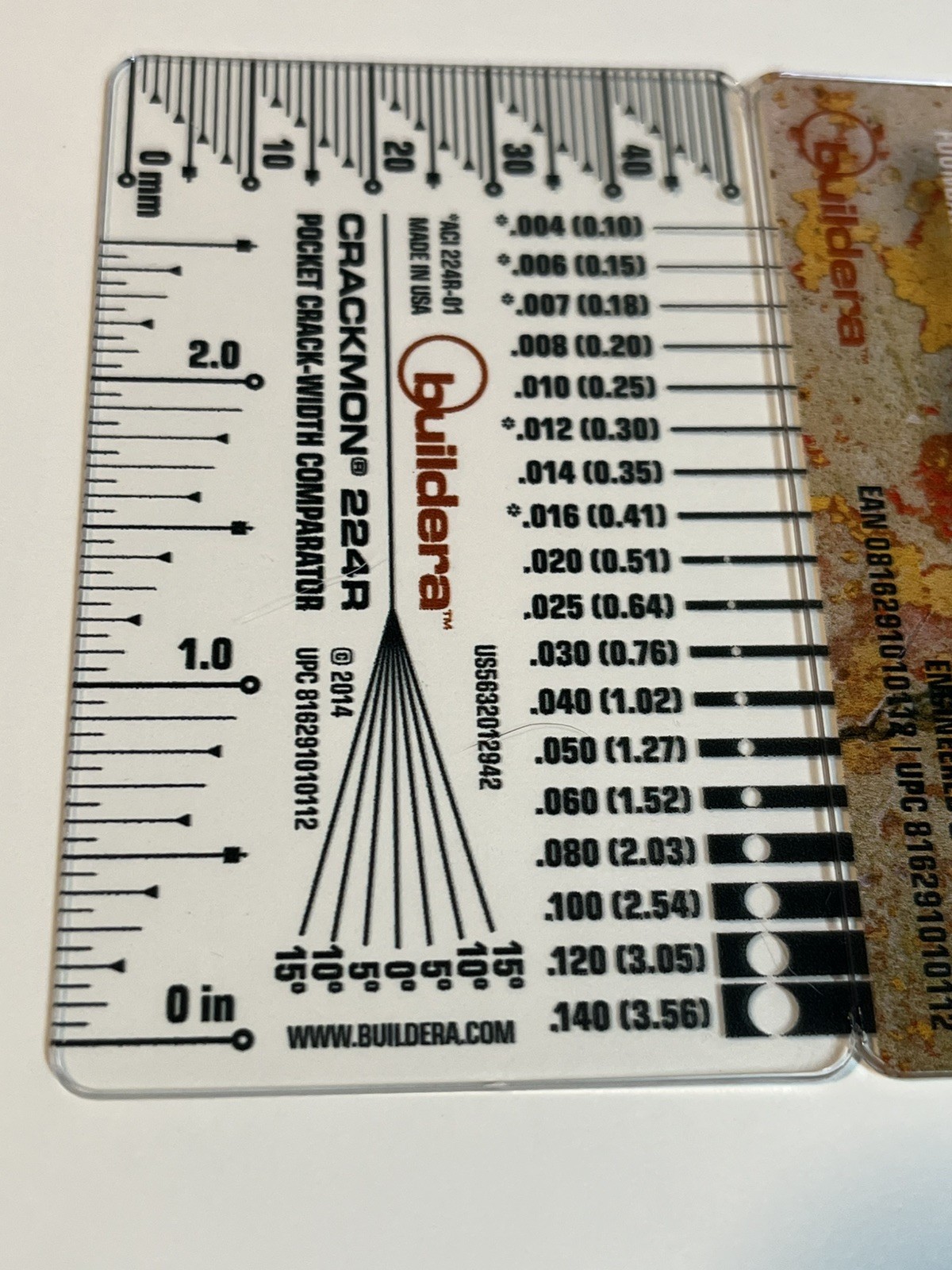 CRACKMON® 224R Crack Width Comparator Gauge (ACI 224R-01 Compliant) gallery