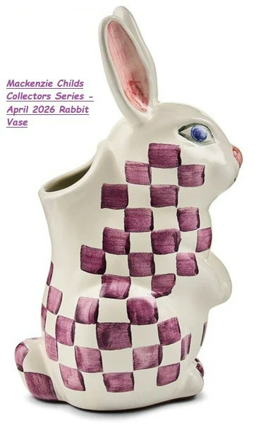 Mackenzie Childs Collectors Series - April 2026 Rabbit Vase 8.5" Tall NEW gallery