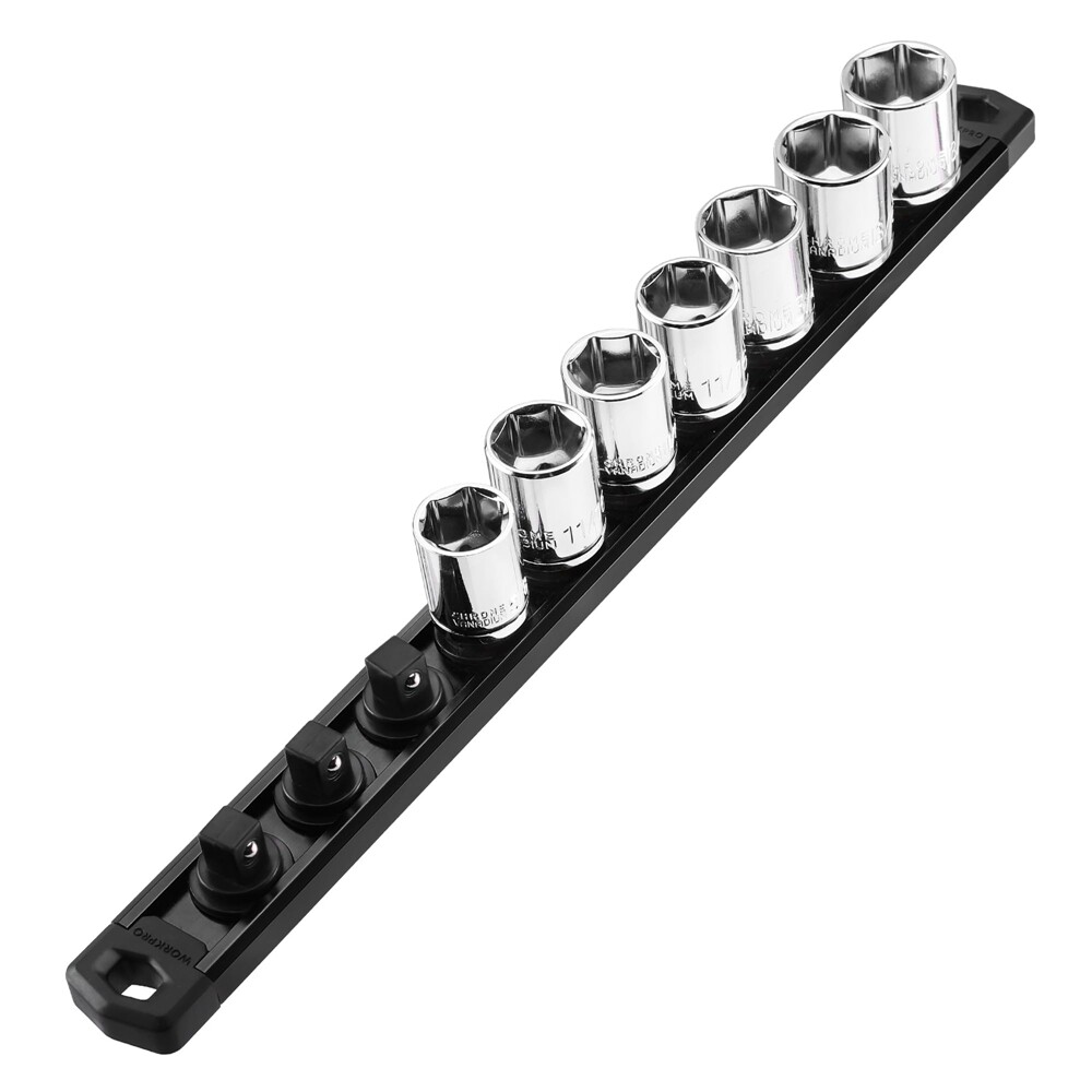 3/8" Drive Magnetic Socket Organizer Aluminum Alloy Socket Rail 10 Clips gallery