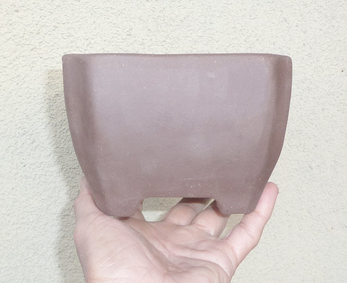 Square Zisha Bonsai Pot Shohin Planter Unglazed 6"x6"x4.25" gallery