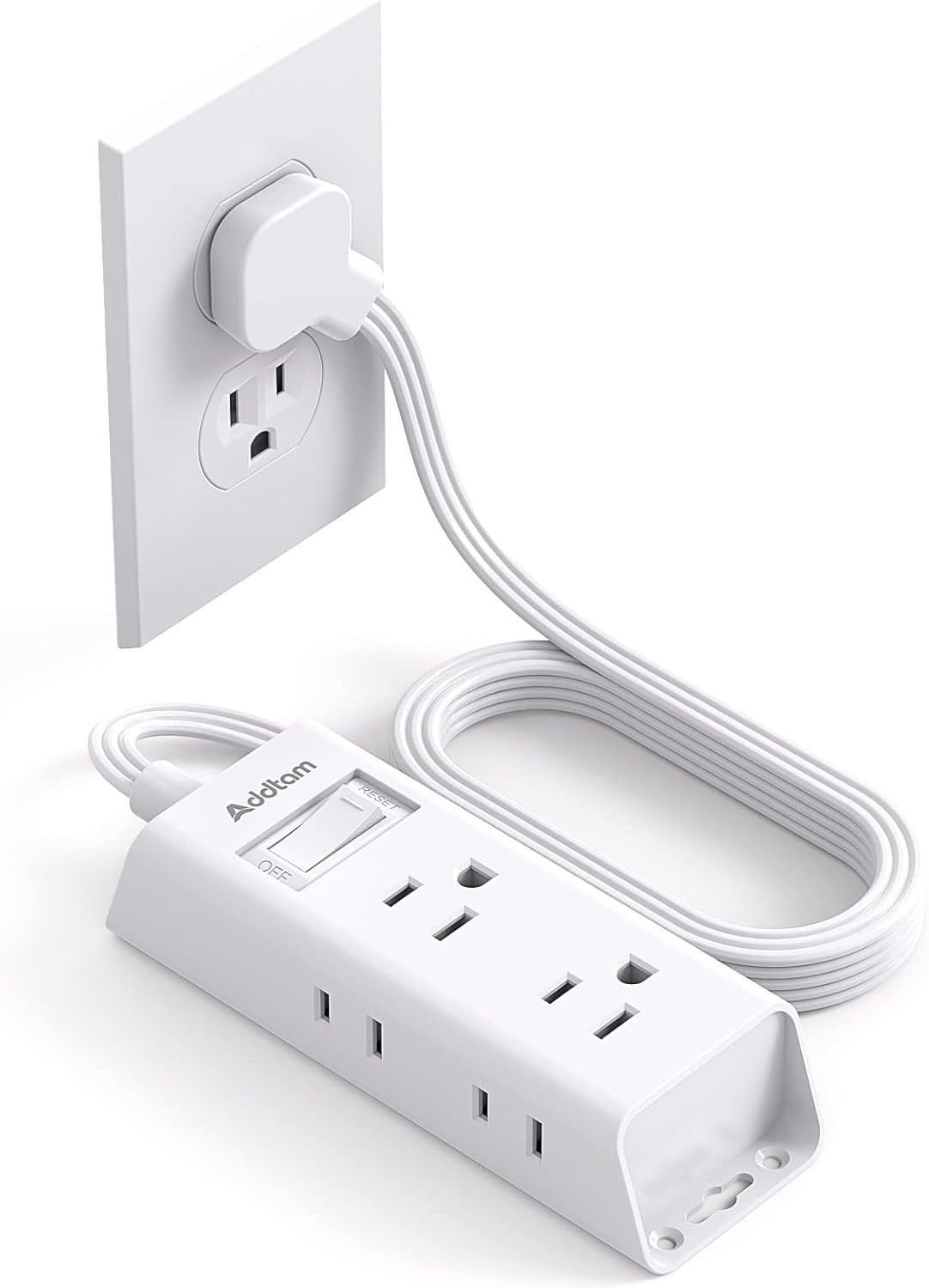 Cruise Essentials - Flat Plug Power Strip, 5 Ft Ultra Flat Extension Cord with gallery