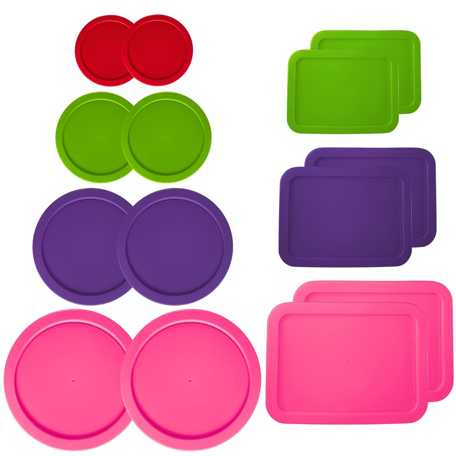 14 Pack Round Plastic Food Storage Lids for 1-11 Cup Bowls - Pink Replacement Co gallery