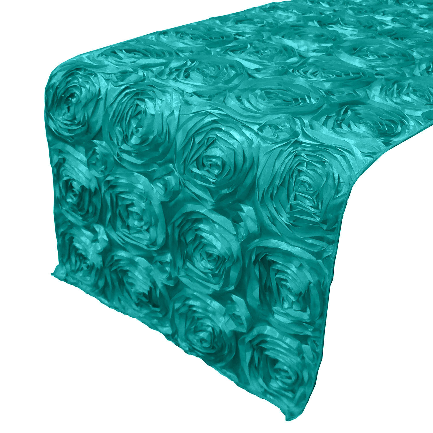 Satin Rosette/Raised Roses/Floral Ribbon Table Runner for Wedding/Special Events gallery