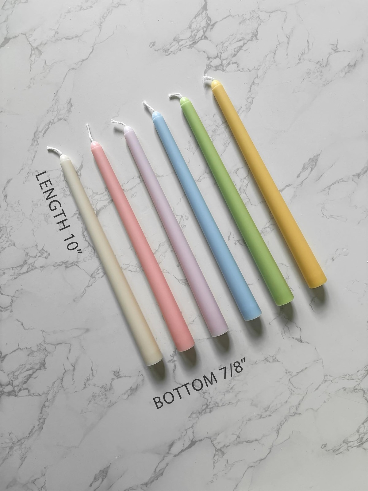 10" Classic Taper Candles, Multicolored, 12Pack, 78 Hours Long Burning, Unsce... gallery