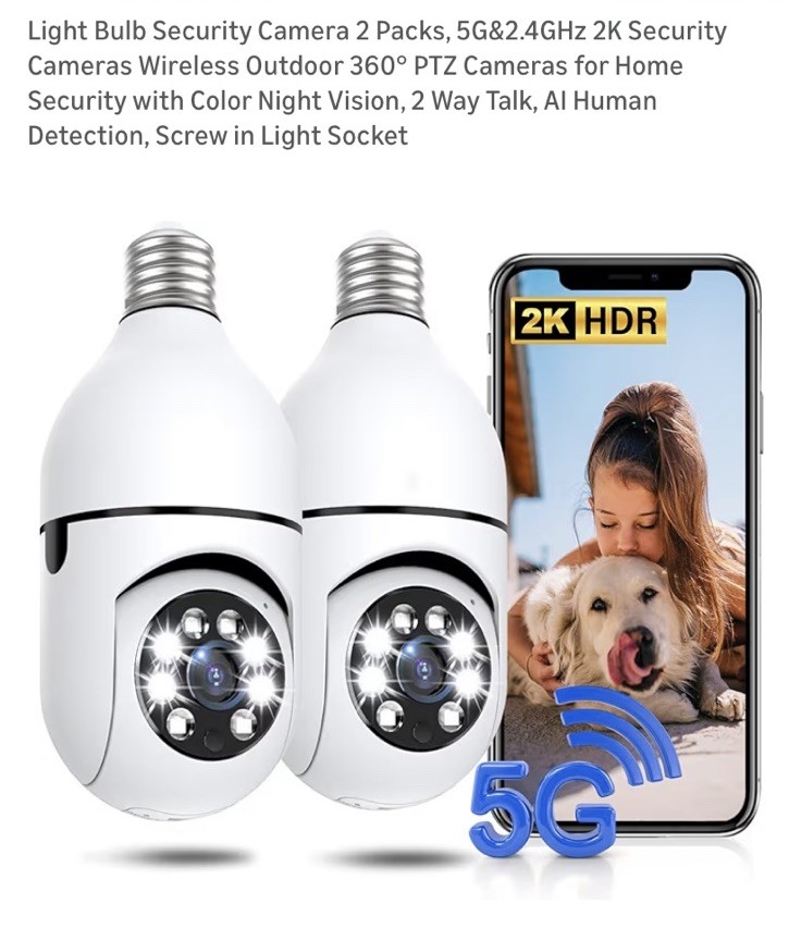 2 Pair WiFi Smart Camera QC35 2MP White Camera Compatible with Tuya App gallery