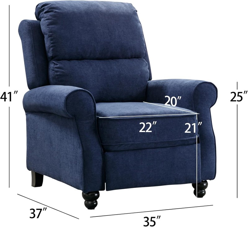 EBELLO Push Back Recliner Chair, Fabric Armchair Overstuffed Pushback Recliner gallery