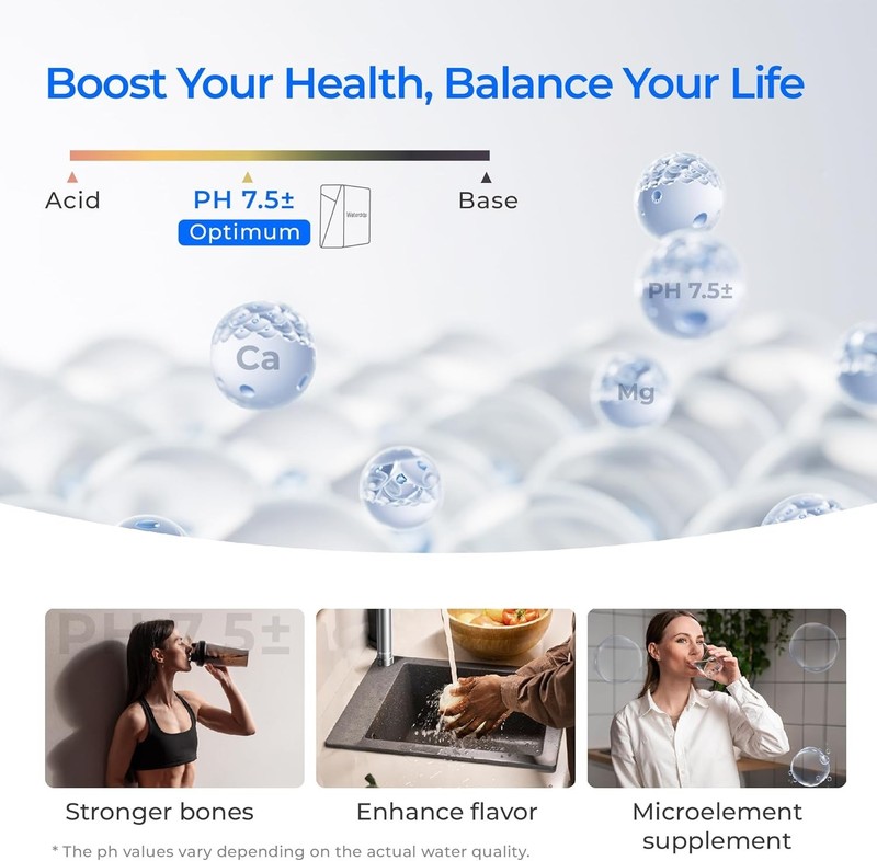 Waterdrop X16-Alkaline Reverse Osmosis Water Filter 11-Stage Filtration 1600 GPD gallery
