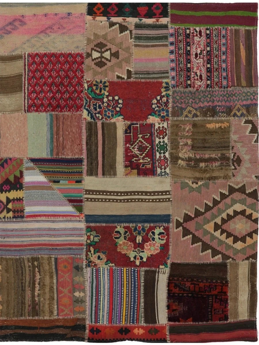 5x6 Kilim Patchwork Area Rug – Soft Wool Blend, Handwoven gallery