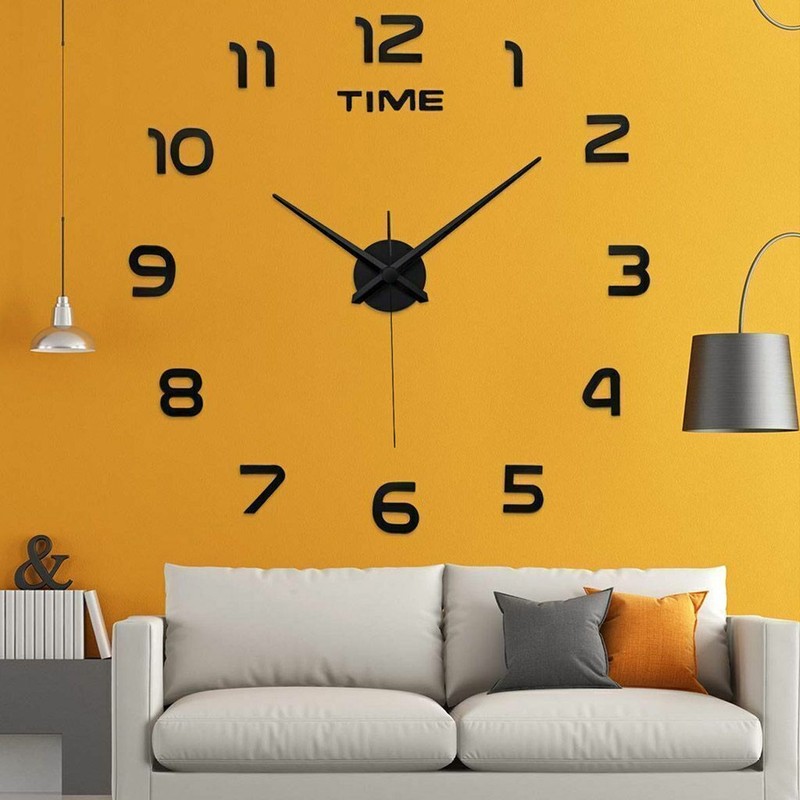 Modern DIY Large Wall Clock 3D Mirror Surface Sticker Home Decor Art Design Hot gallery