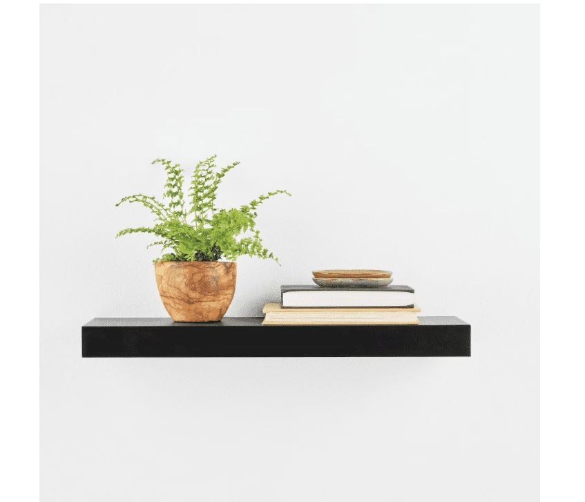 Mainstays Black 18" Wood Floating Shelf gallery