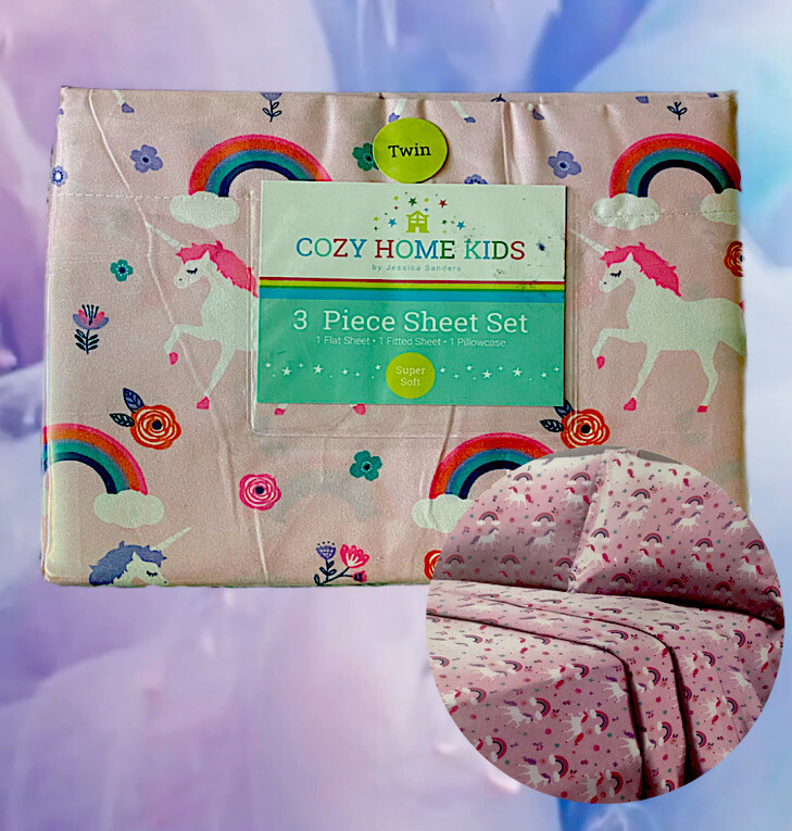Rainbow Dash 3pc Twin Sheet Set Pink COZY HOME KIDS by Jessica Sanders