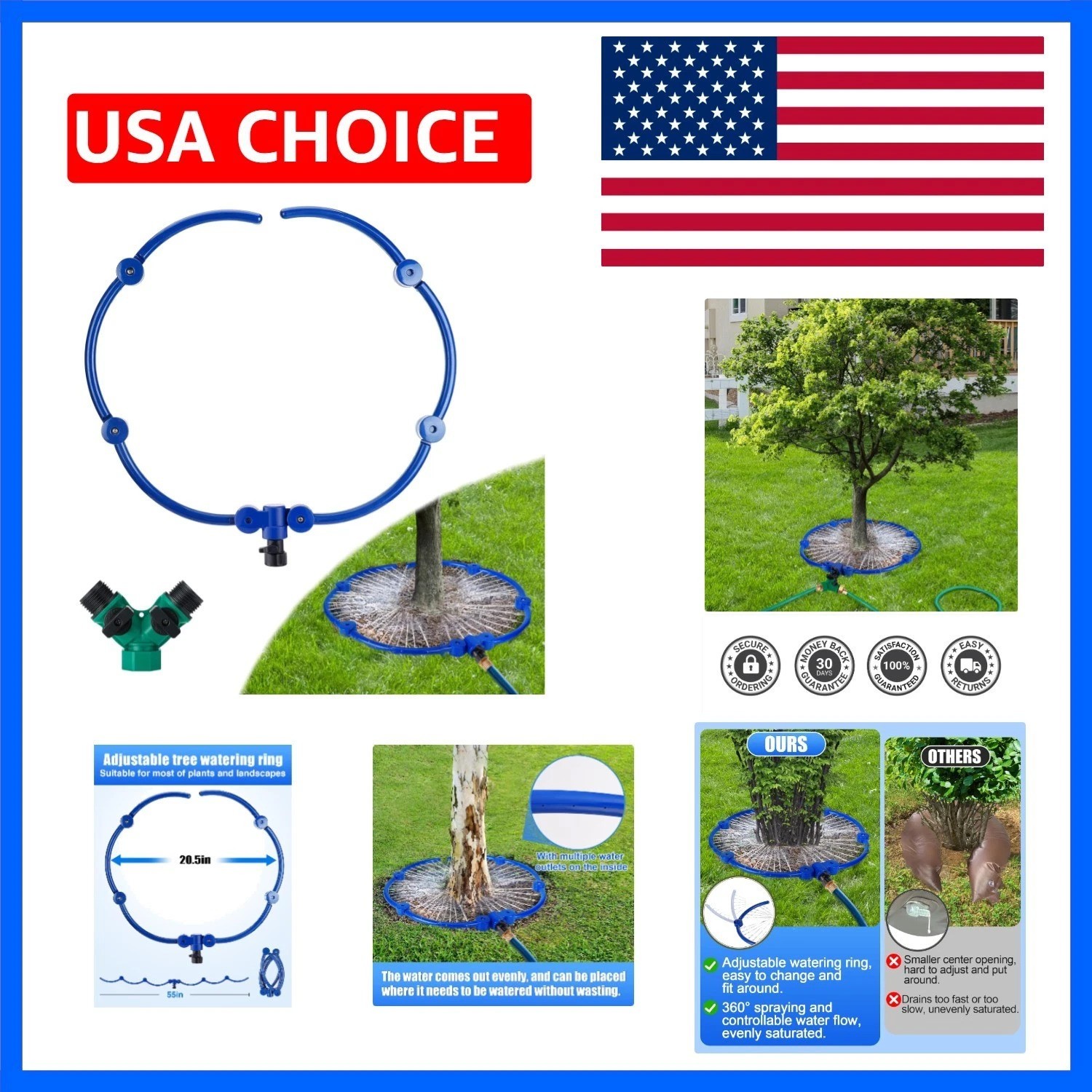 55In 360° Tree Watering Sprinkler - Adjustable Ring for Efficient Watering gallery