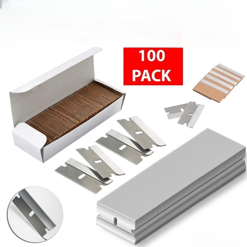 100 PCS Razor Blades Single Edge Extra Sharp Heat Treated Safety Knife Scrapers gallery