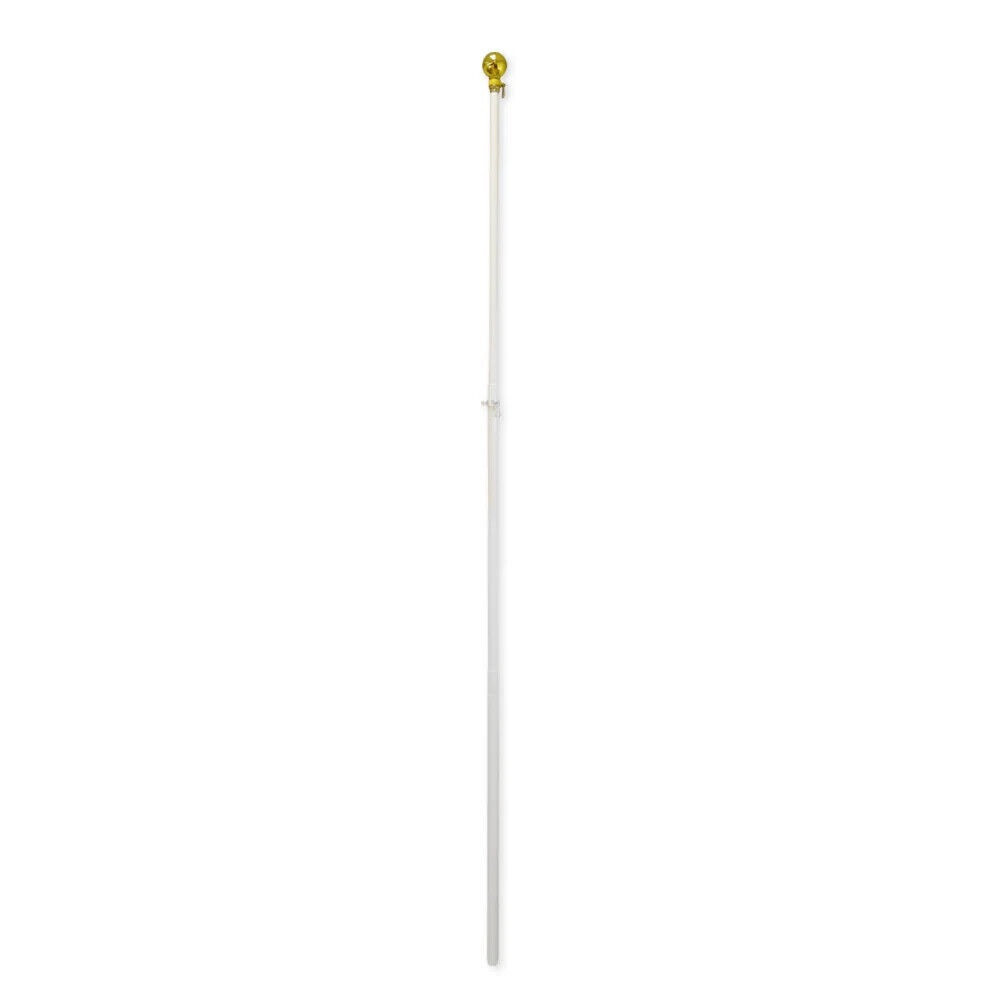 8ft White Aluminum Flag Pole Only (Ball Top) - Perfect for Office Indoor Use gallery