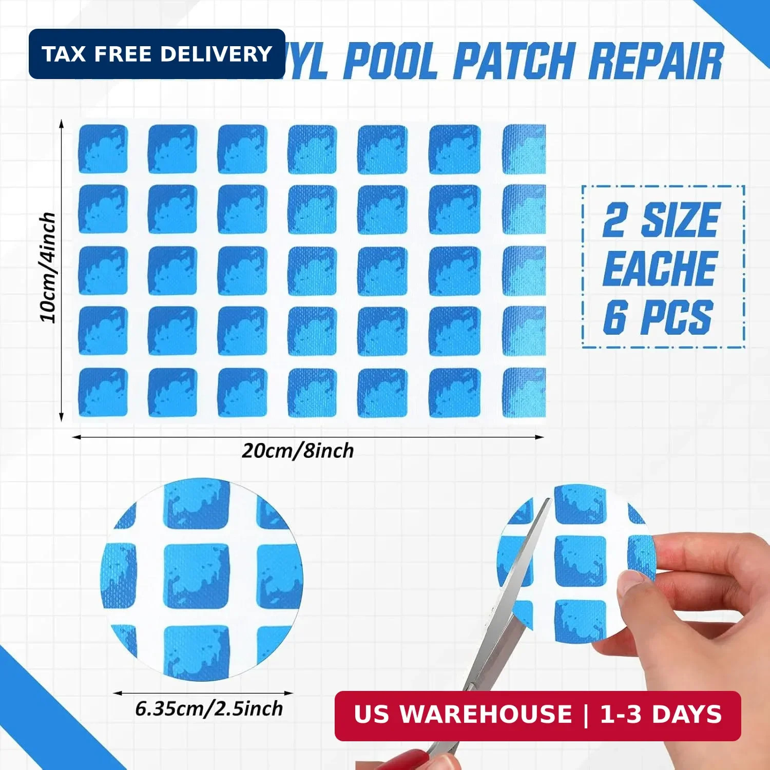 Yexiya 12 pcs Vinyl Pool Patch Repair Kit Underwater Patch for Pool Liner Self A gallery