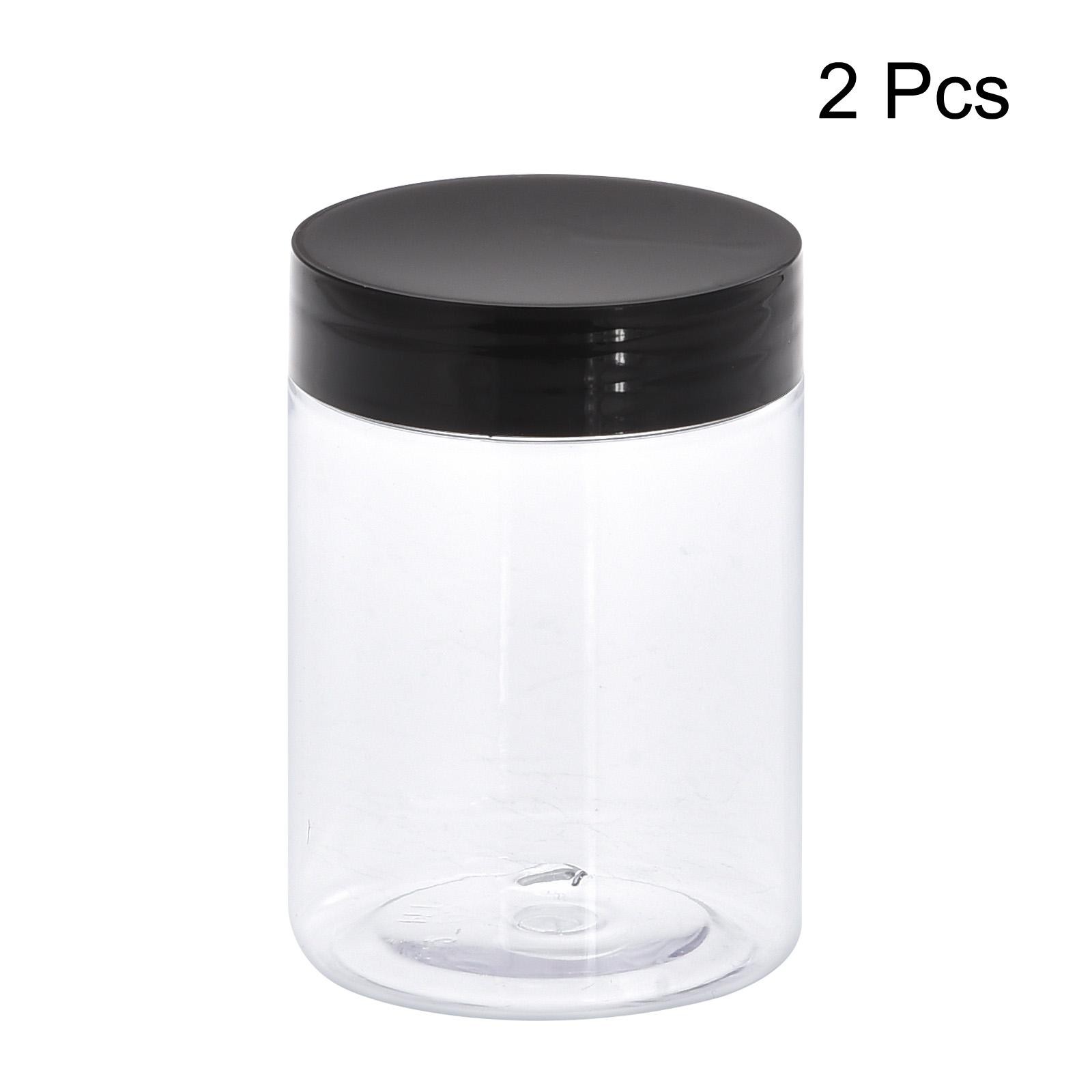 2Pcs 10oz 300ml Round Plastic Jars with Black Screw Top Lid for Storage gallery