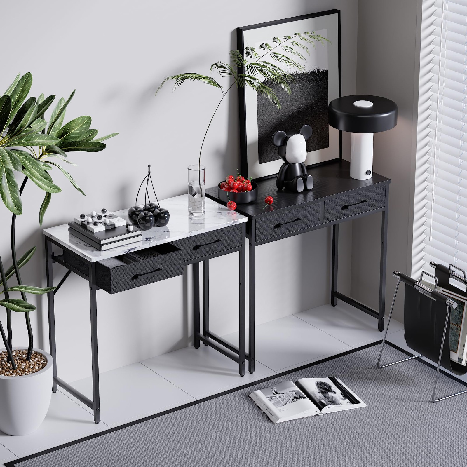 32-Inch Small Computer Desk with 2 Drawers for Home Office & Study gallery