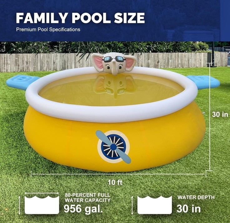 3D elephant Spray Pool 10ft x 30in Inflatable Swimming Spray Pool gallery