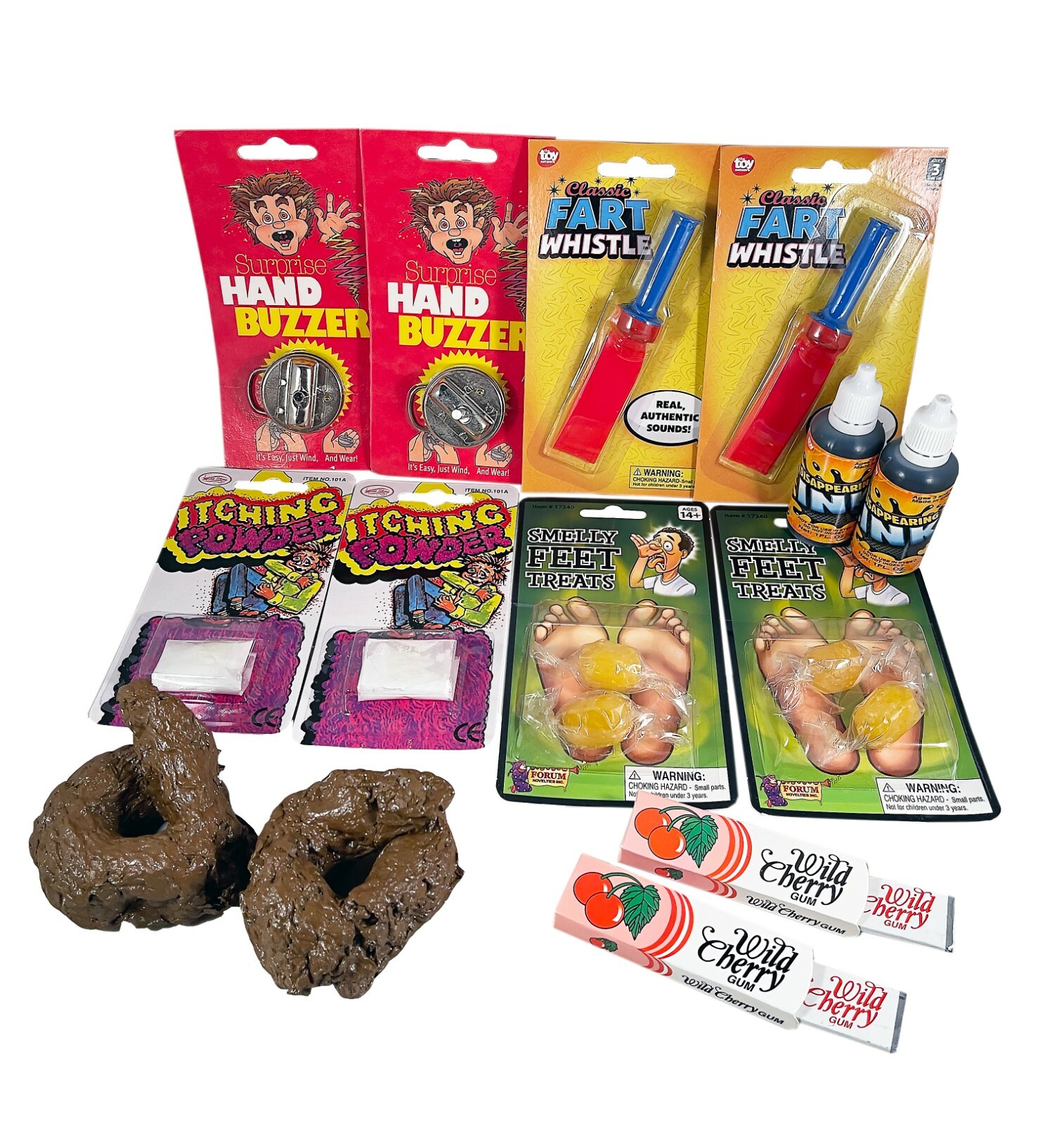 DOUBLE TROUBLE PRANK KIT - Hand Buzzer Itch Powder Disappearing Ink Joke Gag gallery