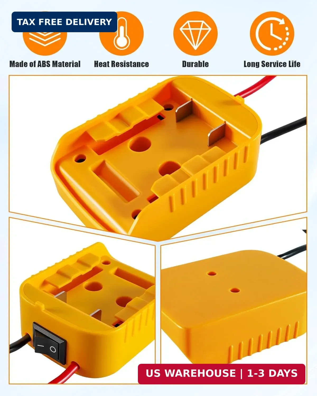 Power Wheel Adapter Kit for DeWalt 20V Battery with Switch Fuse Wire gallery