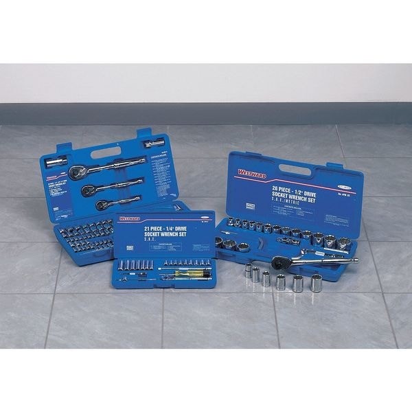 Westward 4Pm18 89 Pc Socket Wrench Set, 1/4 In, 3/8 In, 1/2 In Drive Sizes gallery