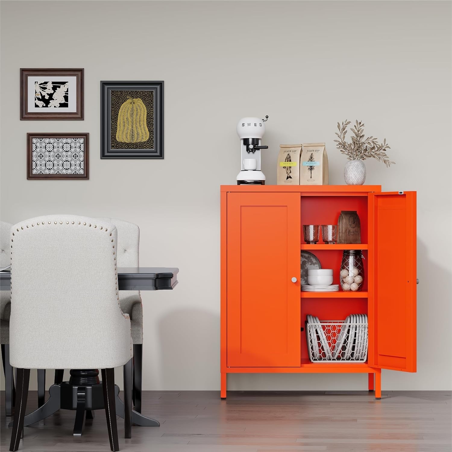 Elegro 31.5" Metal Storage , Bathroom Floor Cabinet For Livingroom,Bathroom,Hoom gallery