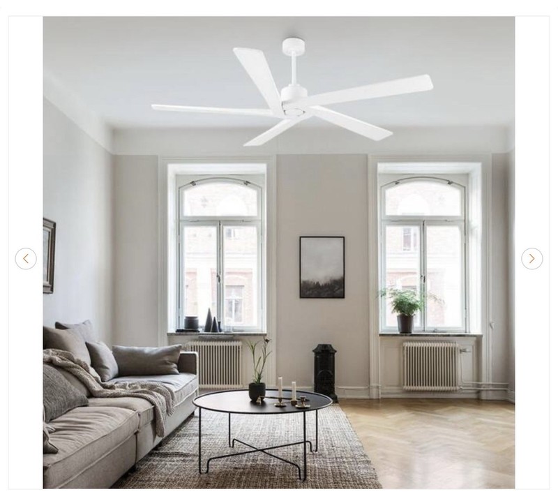 MLiAN 72 In DC Indoor White Ceiling Fan 5 Wood Blades with Remote No Light NEW gallery