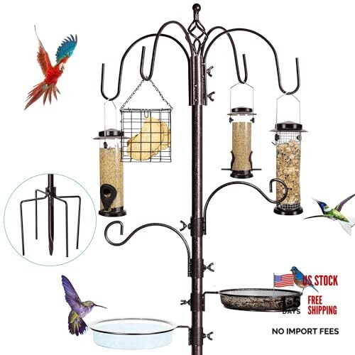 6-Hook Bird Feeding Station Kit, Wild Bird 94 Inches without Squirrel Baffle gallery