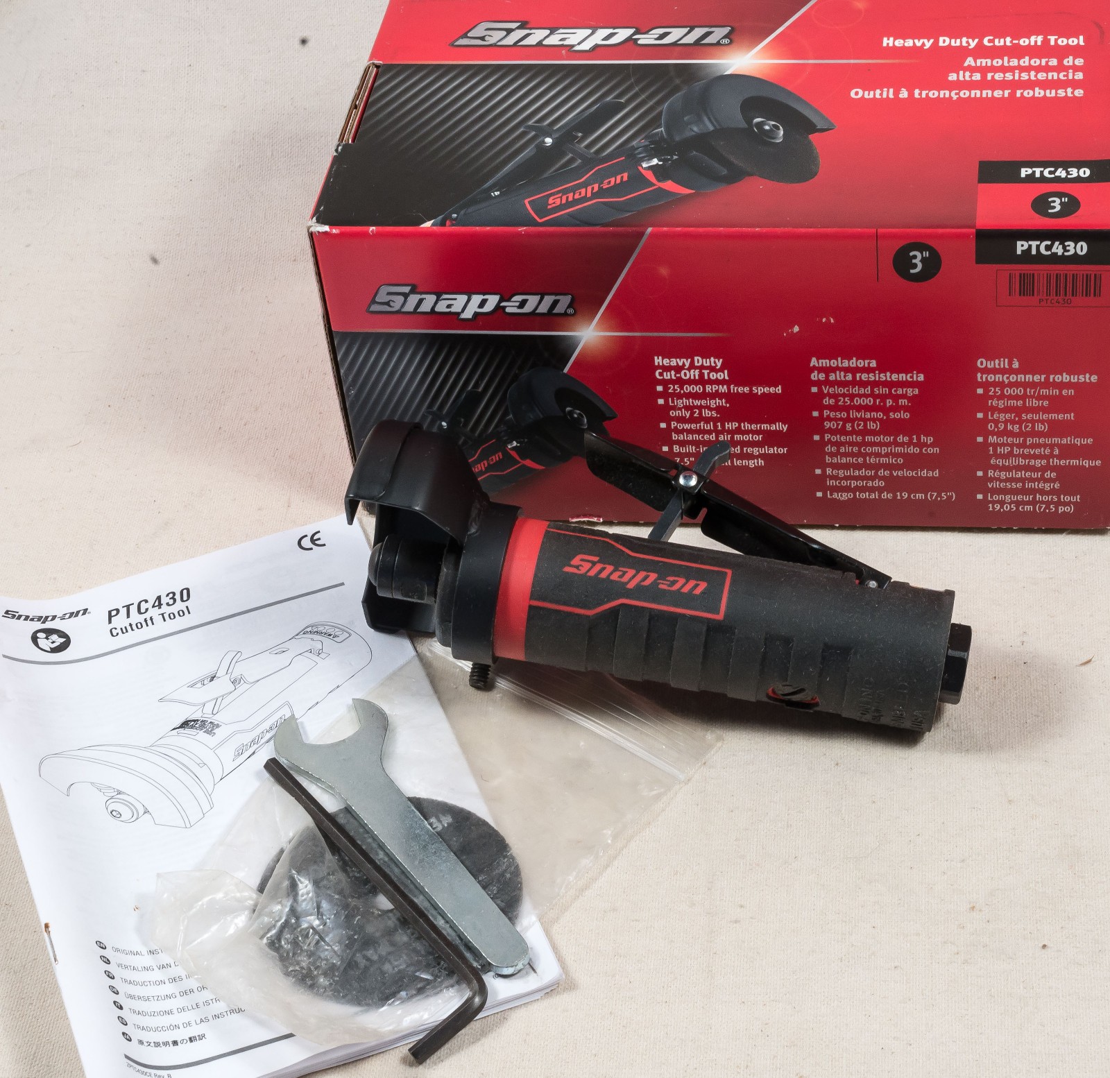 SNAP-ON TOOLS PTC430 Red Heavy Duty 3" Cut-off Air-Tool 1-HP - 25,000 RPM gallery