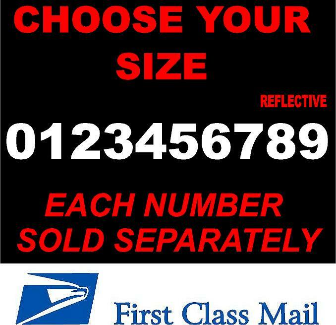 WHITE REFLECTIVE Street Address Mailbox House Number vinyl decal sticker gallery