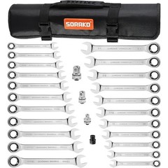 72-Tooth Ratchet Wrench Set Combination Tool SAE Metric Chrome Vanadium Steel US