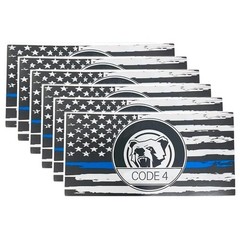 6pcs Thin Blue line Flag Code 4 Car Sticker Decal, Police Support American Fl…