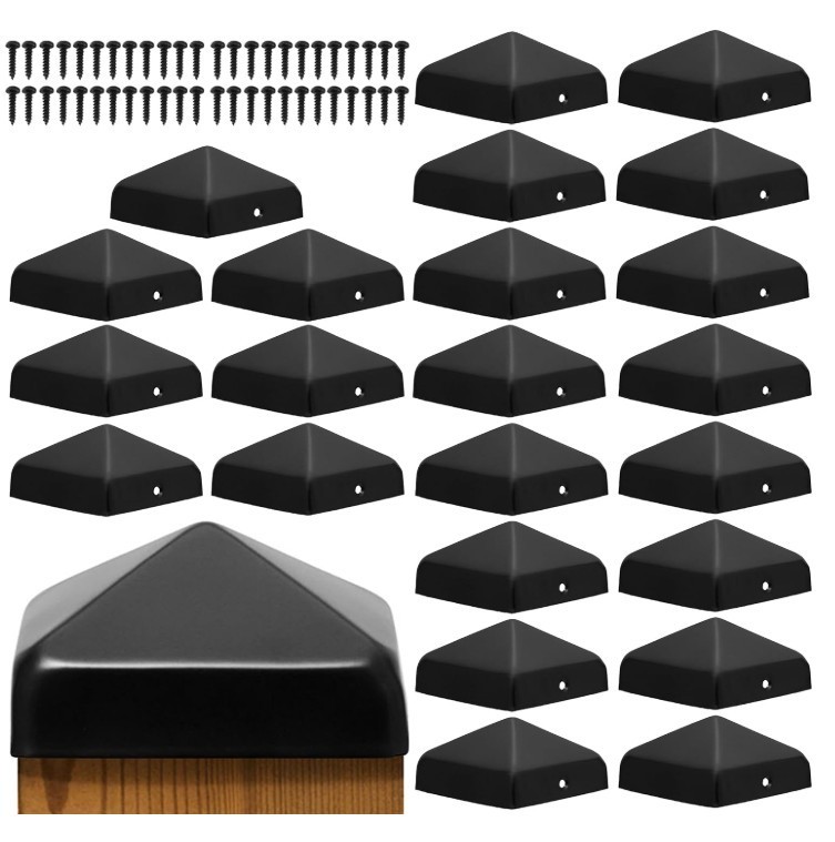 4x4 Pyramid Post Cap, Stainless Steel, Matte Black, CAP-BPY4, US-PCP11BLK, LOT gallery