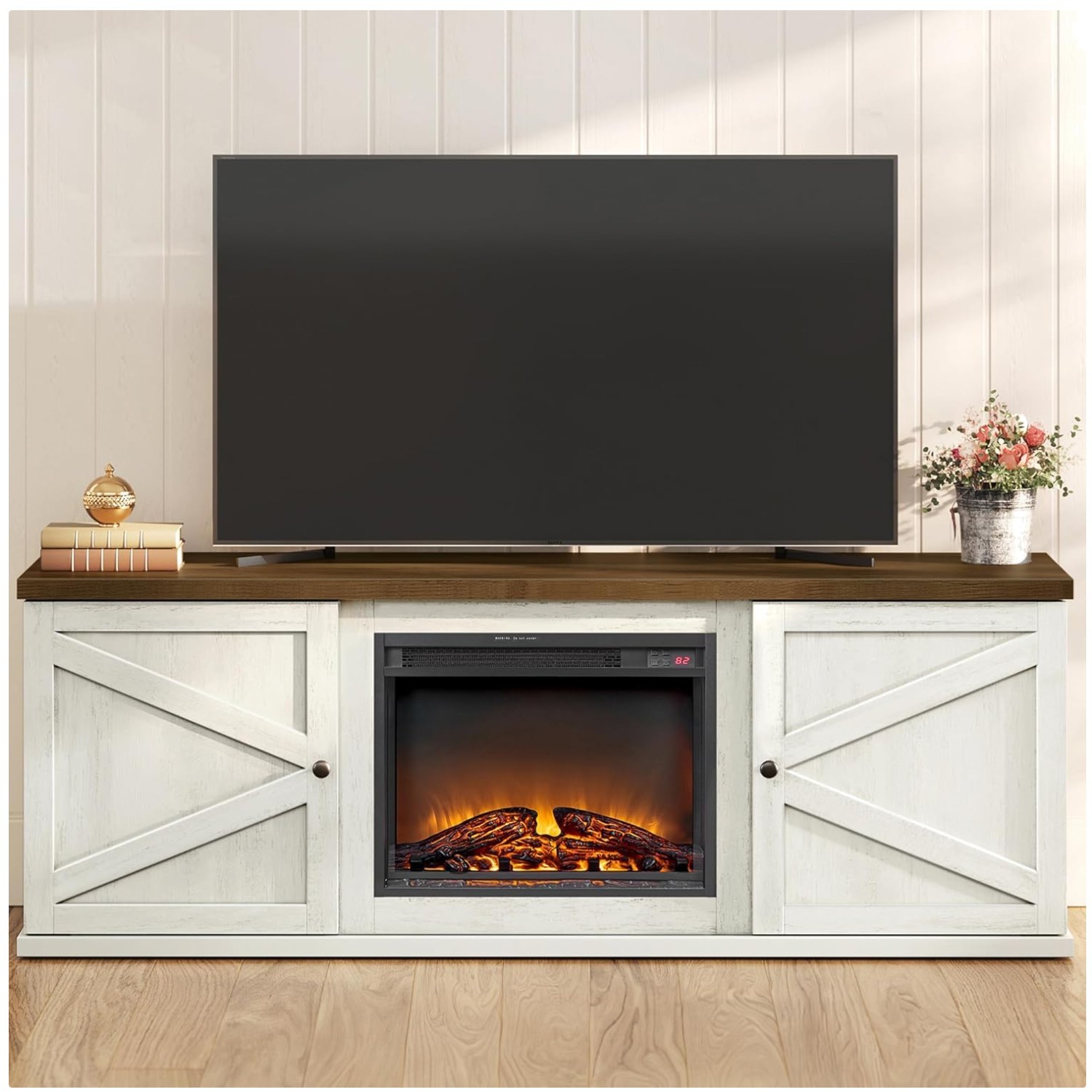 Vasagle 18-Inch Electric Fireplace Entertainment Stand gallery