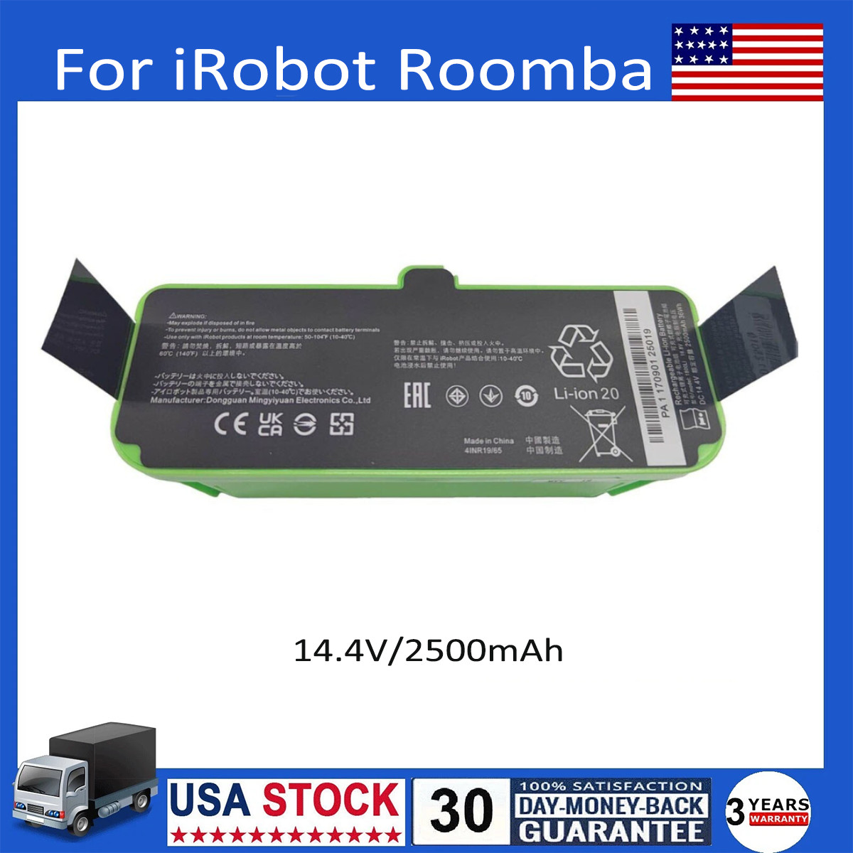 36Wh 1800LI iRobot Roomba Battery For Roomba R3 500 600 700 800 900 Series 14.4V gallery
