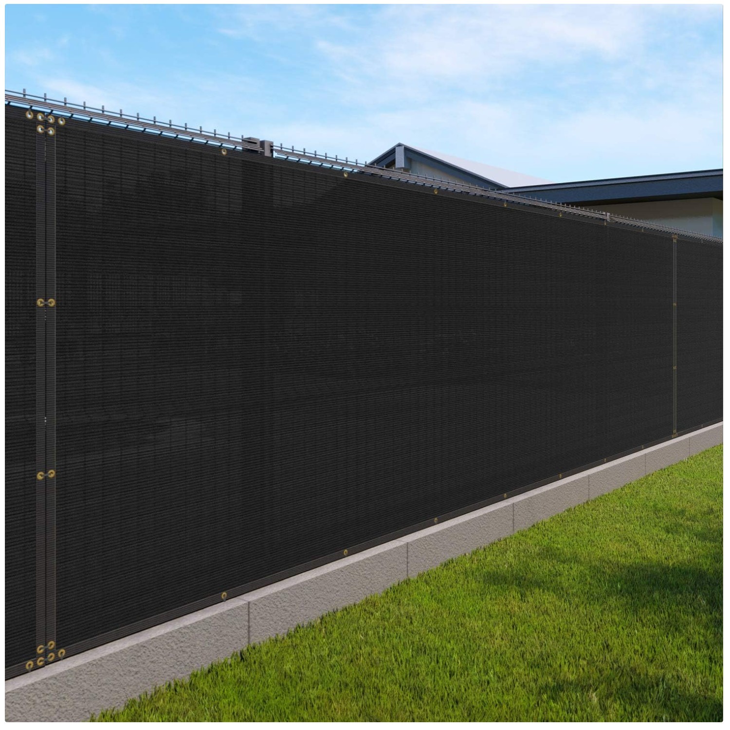 High Quality Mesh Fabric Shade - 6'x50' Black gallery
