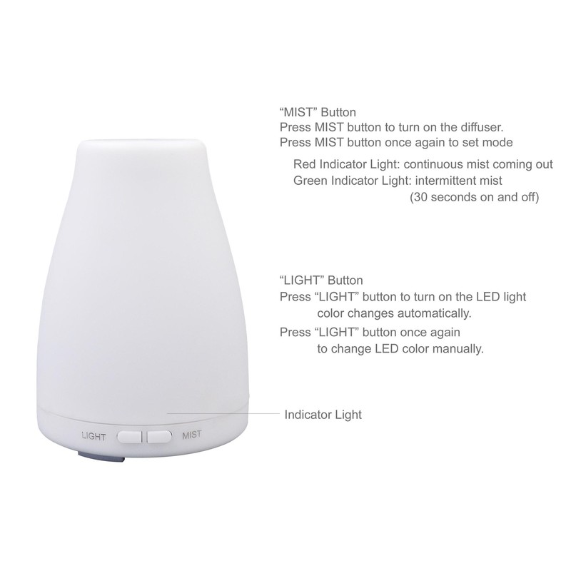 EcoGecko Aromatherapy Essential Oil Diffuser, Aroma Oil Diffuser with Color LED gallery