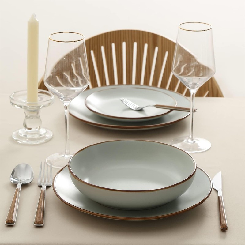 Stone Lain Stoneware 16pc Dinnerware Set, Service for 4, Light Green (Open Box) gallery