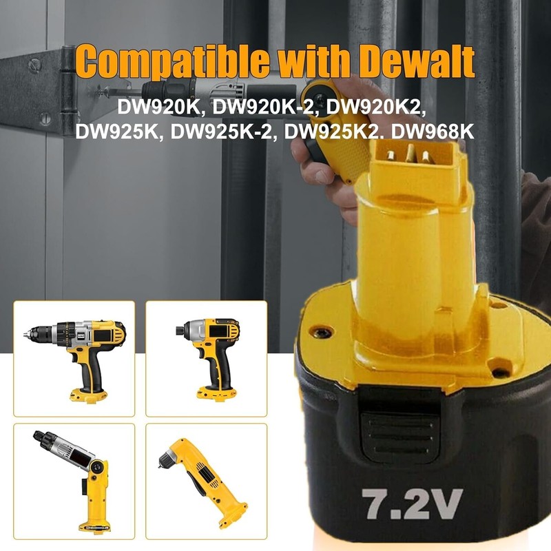 Replacement For Dewalt DW9057 7.2Volt NiMH Battery DW920 DE9057 DE9085 /Charger gallery