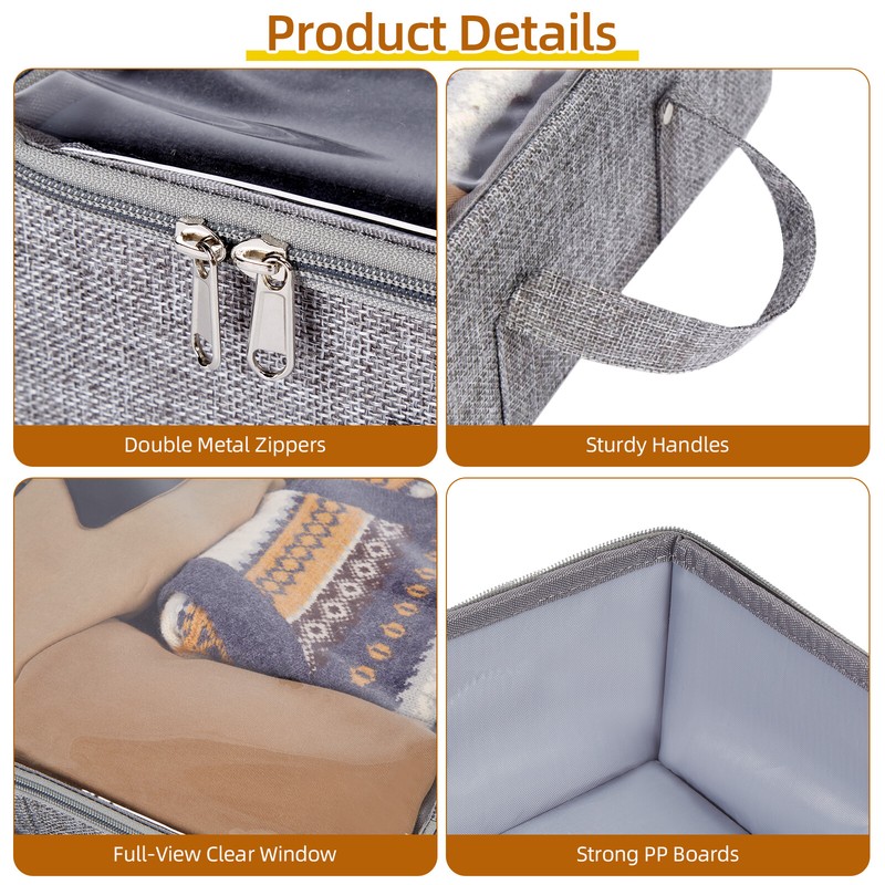 2 Pack 32L Under Bed Storage Containers Underbed Clothes Storage Bin with Zip gallery