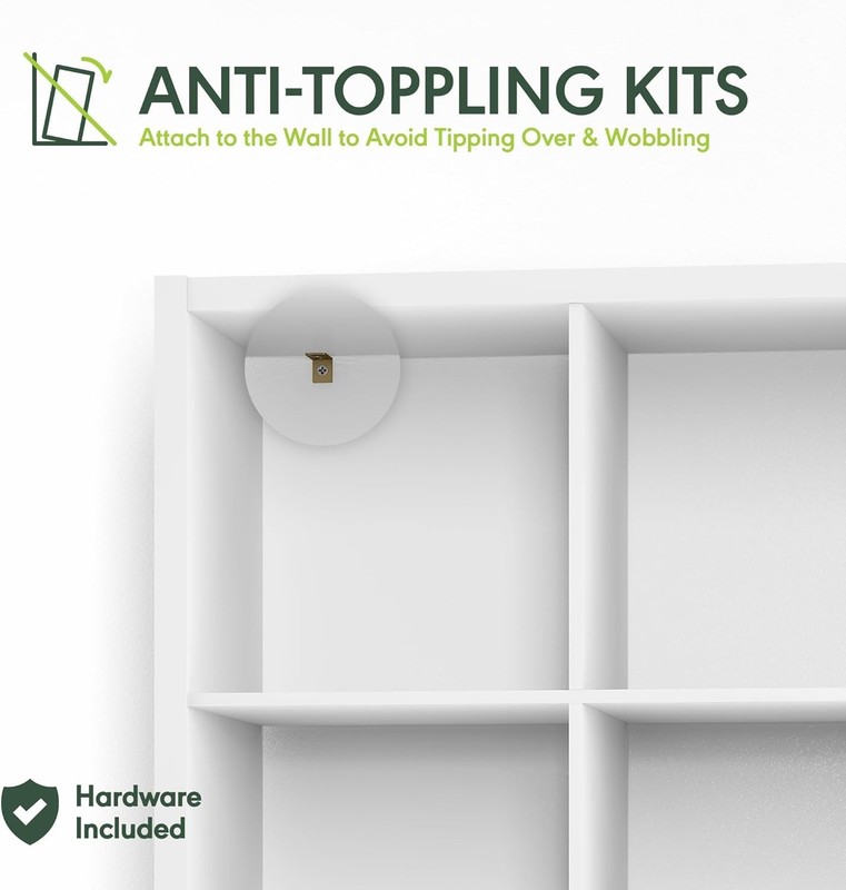 Cubicle Open Back Decorative Cube Storage Organizer, 4-Cube, White gallery