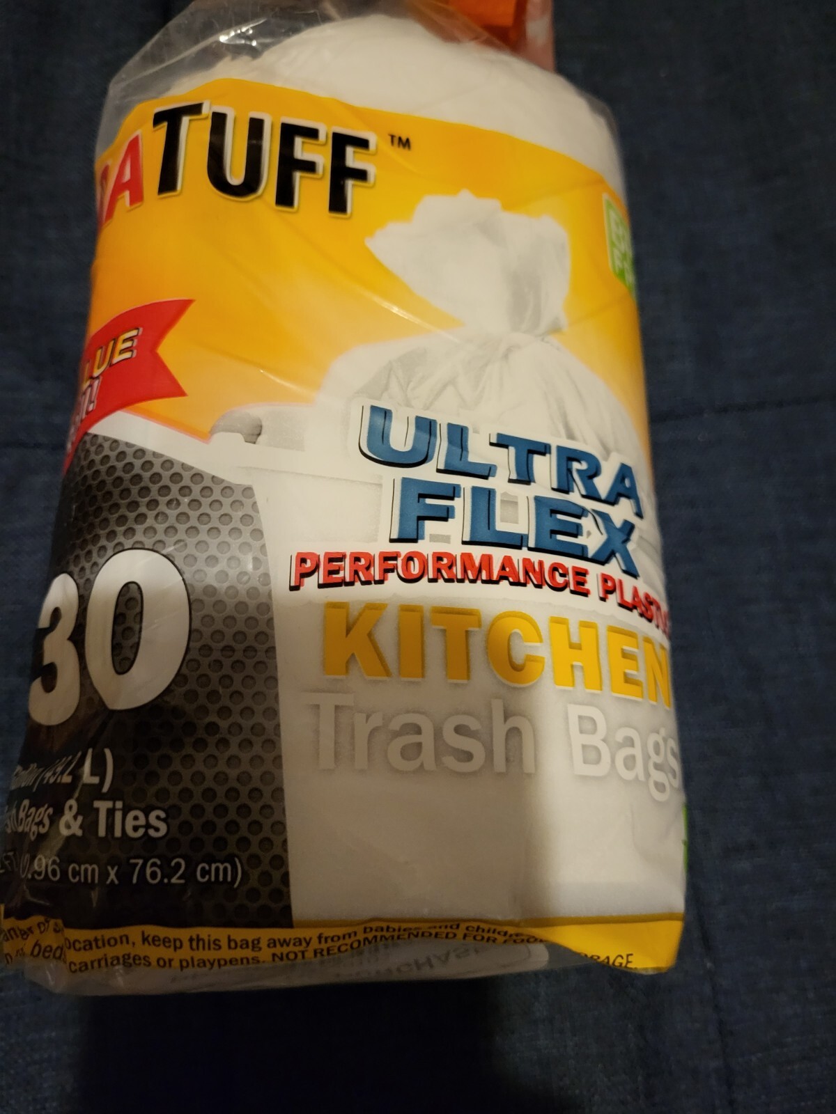 Xtra Tuff Ultra Flex Trash Bags Kitchen Drawstring Bag 13 Gallon 130ct BPA FREE gallery