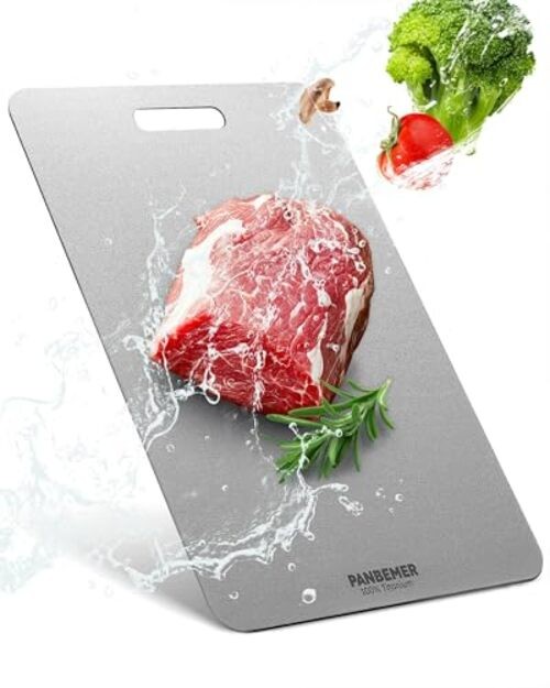 Katori Titanium Cutting Board for Kitchen - Food Grade 100% Pure - 12"L x 9"W gallery