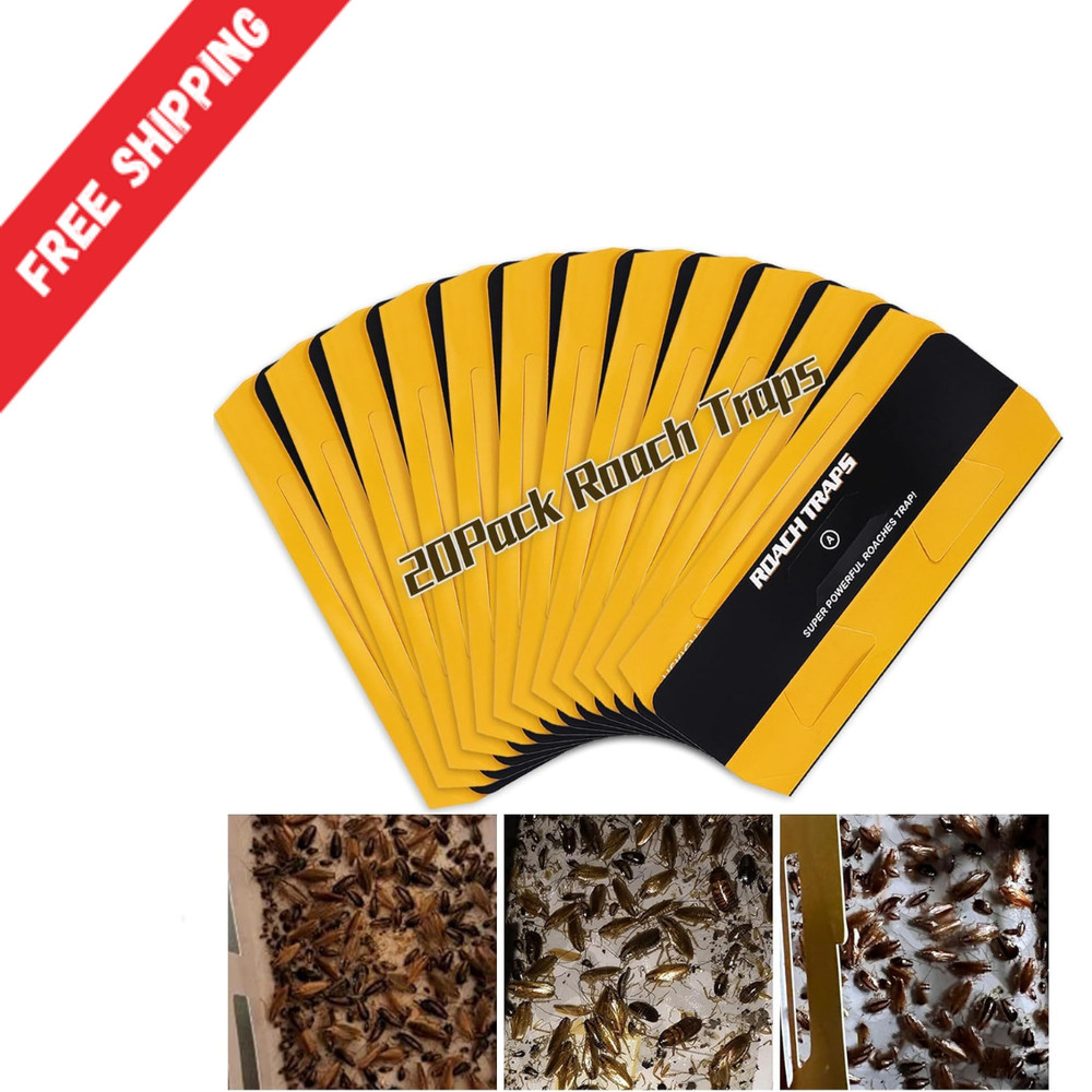 20 Pack Roach Traps – Indoor Glue Traps, Child & Pet Safe, Long-Lasting Bait New