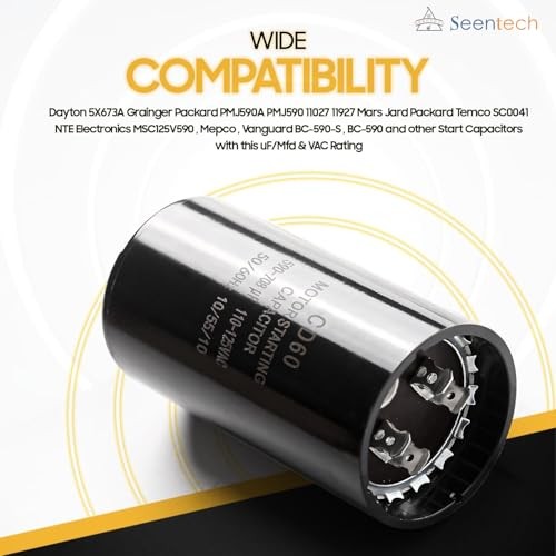 /MFD 110-125 VAC ±20% CD60 Round Motor Start Capacitor 50/60 Hz AC 590-708 uf gallery