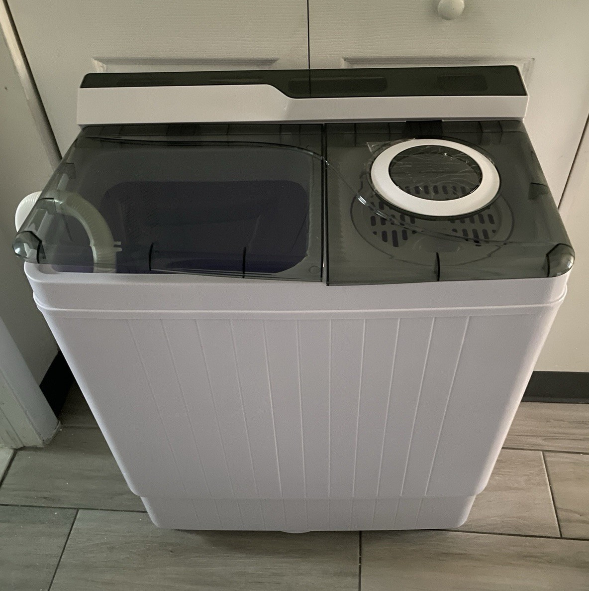 Portable Compact Mini Top-Loading Electric Washing Machine Spinner, White/Black gallery
